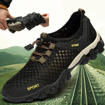 Xajzpa Men Casual Tennis Sneakers Summer Fashion Breathable Mesh Shoes Mens Non-Slip Hiking Shoes Sneaker for Men Climbing Trekking
